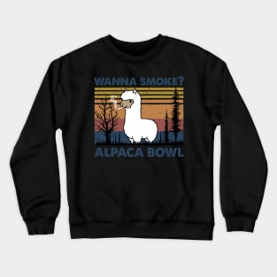 Llama Wanna Smoke Alpaca Bowl Vintage Shirt Crewneck Sweatshirt